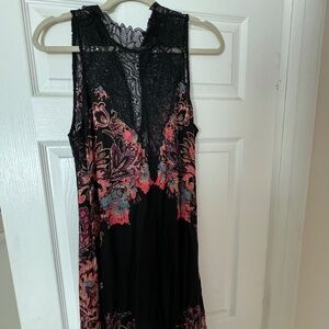 Free people intimately black lace and floral blouse